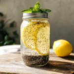 Chia Seed Water Recipe: Simple and Healthy, 4 served chia seed water with lemon