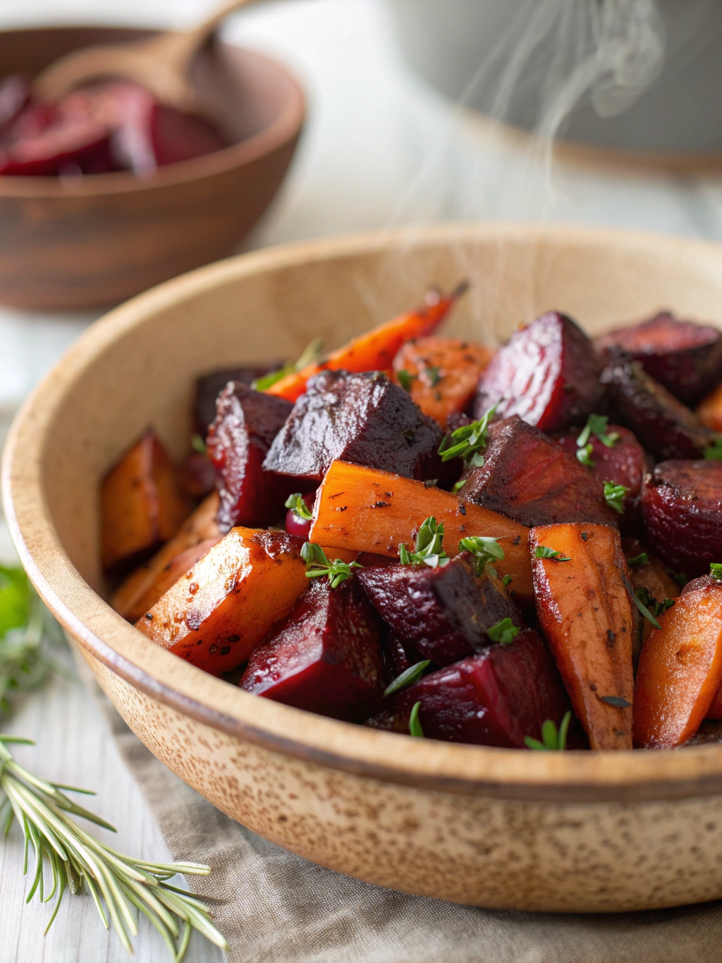 Balsamic Glazed Beets & Carrots 1 Balsamic Glazed Beets & Carrots — roasted carrots and beets with rich balsamic glaze, colorful and healthy holiday side dish, easy Thanksgiving vegetable recipe