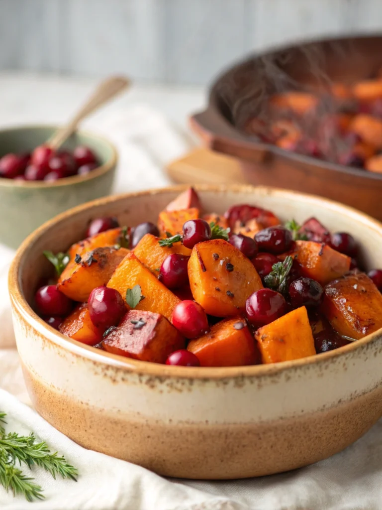 Cranberry Orange Roasted Veggies 2 Bowl of cranberry orange roasted vegetables