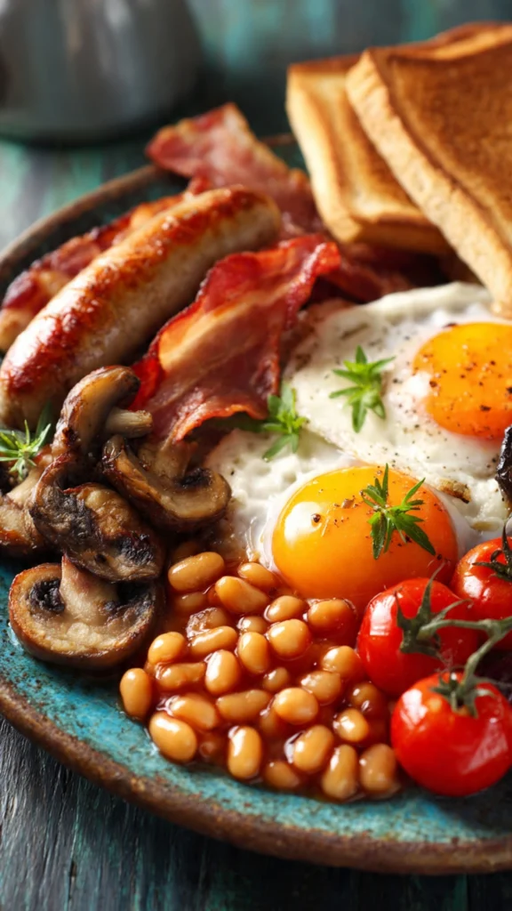 Classic full English breakfast plate