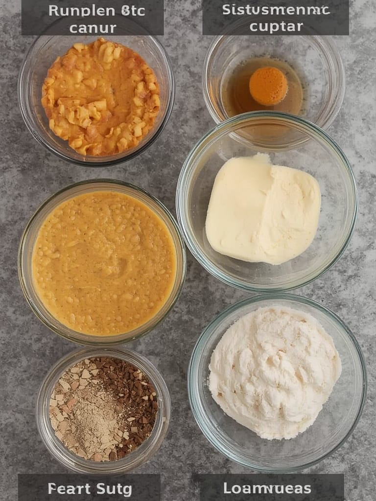 Pumpkin Cheesecake Cups ingredients- No-Bake Pumpkin Cheesecake Cups