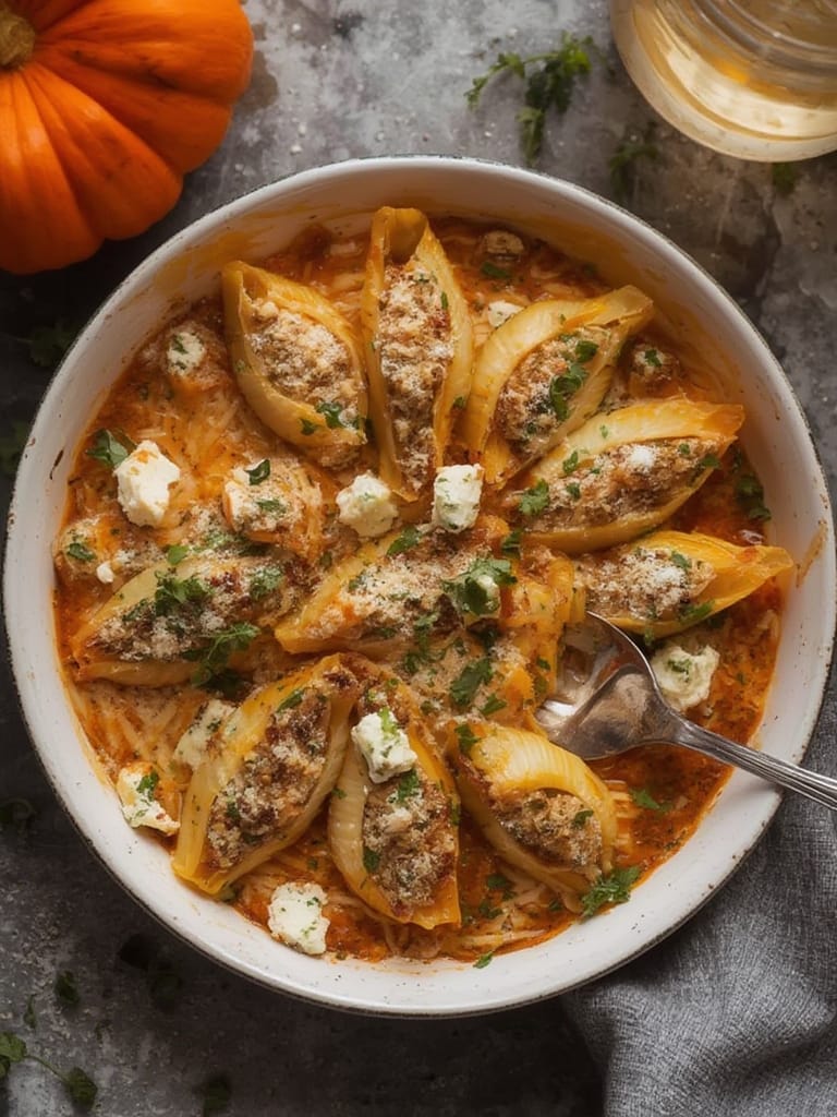 Pumpkin & Feta Stuffed Shells