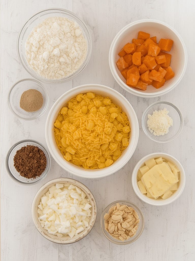 Pumpkin Mac and Cheese Bake ingredients- Baked Pumpkin Mac and Cheese