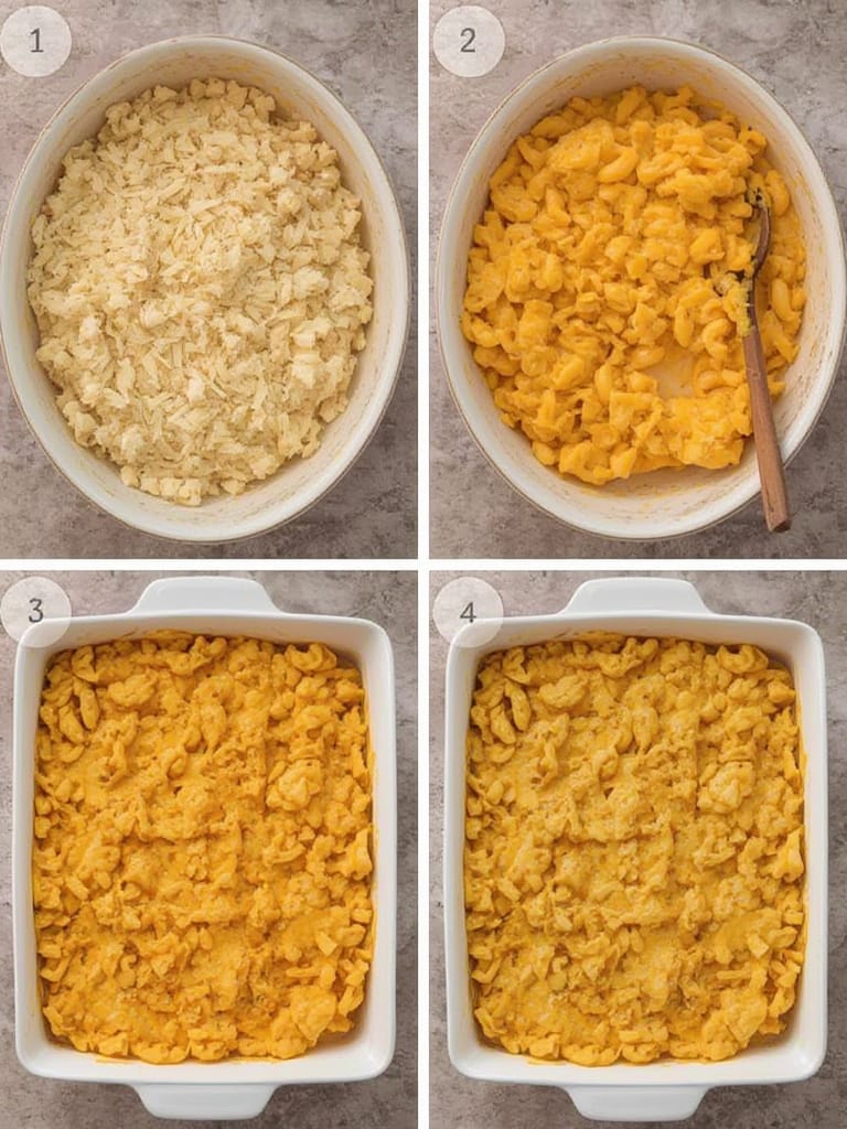Pumpkin Mac and Cheese Bake steps- Baked Pumpkin Mac and Cheese
