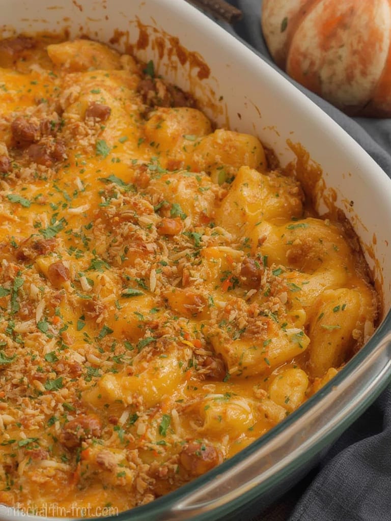 Pumpkin Mac and Cheese Bake