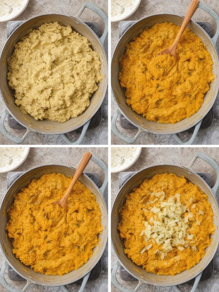 Pumpkin Risotto with Parmesan steps- Creamy Pumpkin Risotto with Parmesan