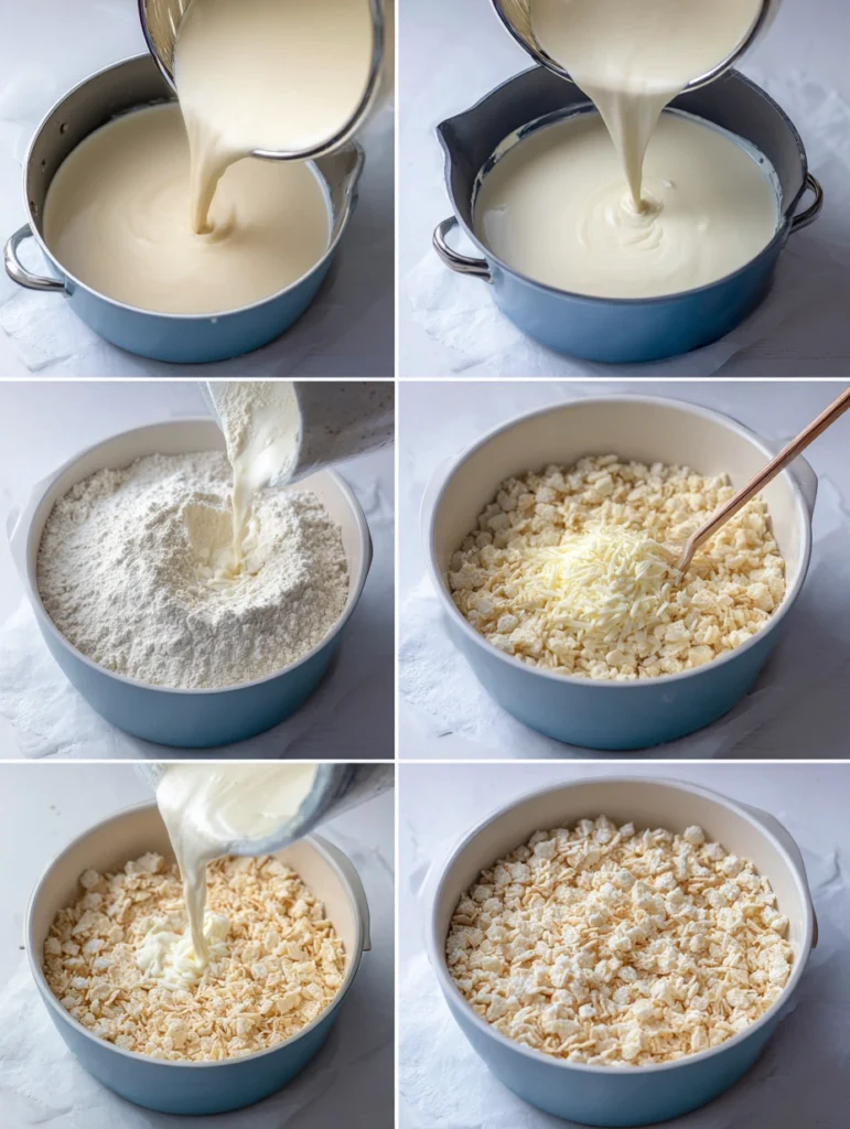 White Chocolate Peppermint Puppy Chow step-by-step preparation process