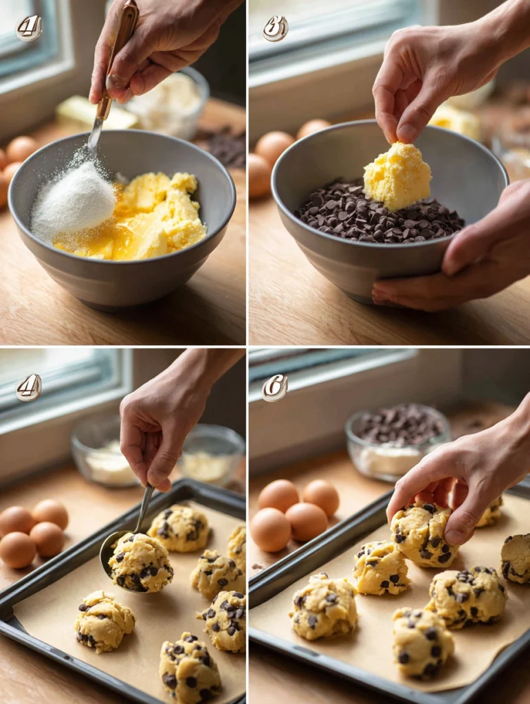 Soft Chocolate Chip Cookies steps